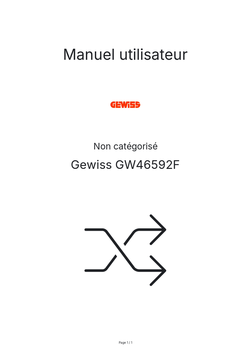 Image de la première page du manuel de l'appareil GW46592F