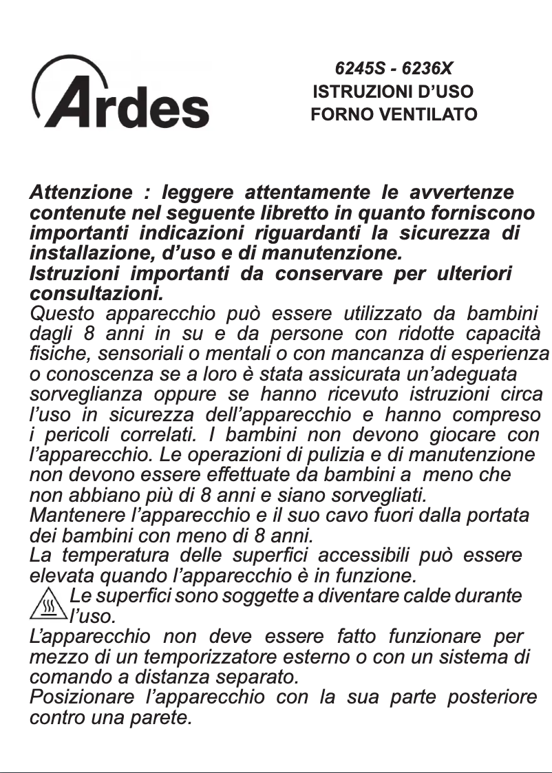 Página 1 del manual Manual de usuario Ardes AR6245S