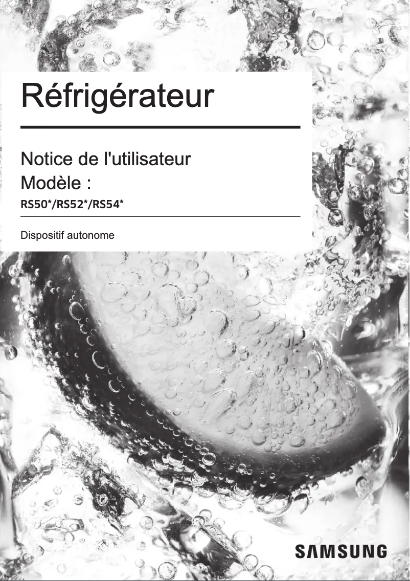Page 1 de la notice Manuel utilisateur Samsung RS50N3513S8