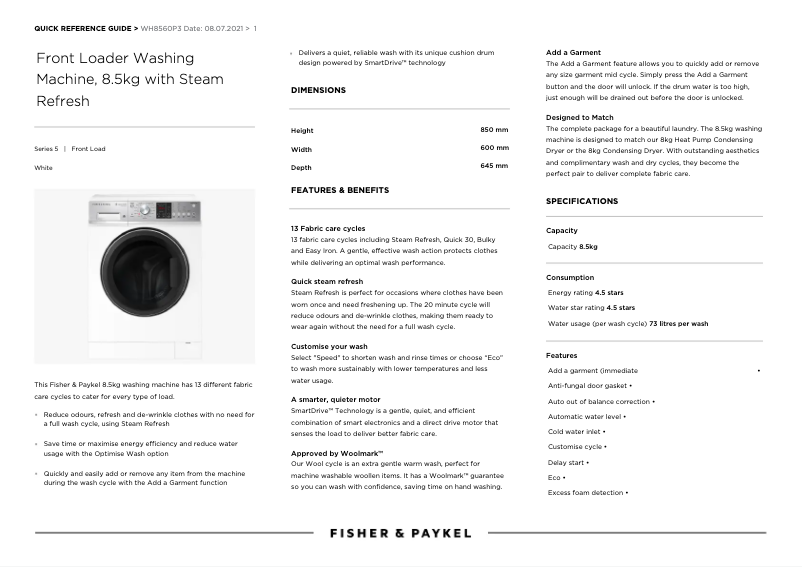 Image de la première page du manuel de l'appareil WH8560P3