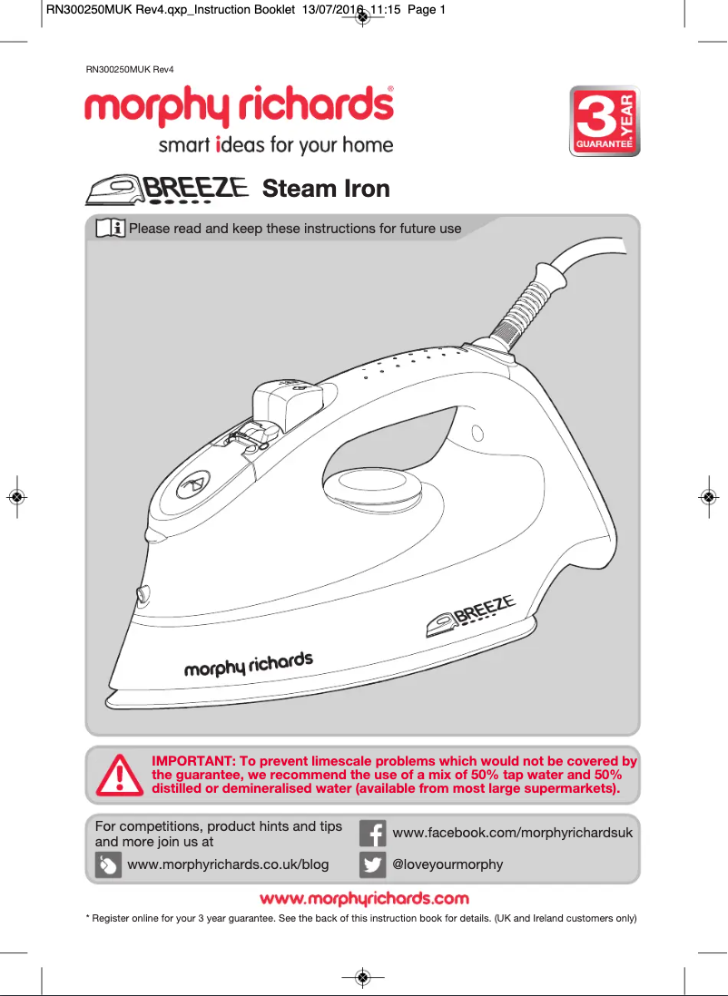 Image de la première page du manuel de l'appareil Breeze 300272