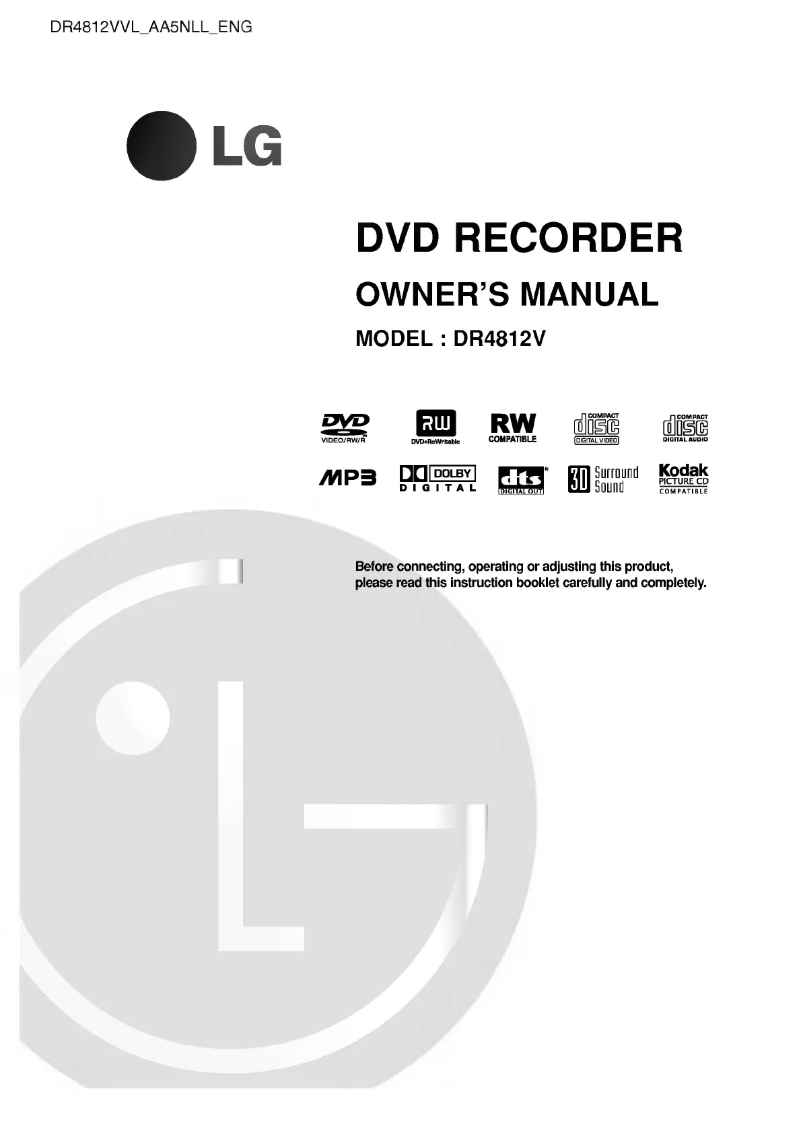 Image de la première page du manuel de l'appareil DR4812VVL