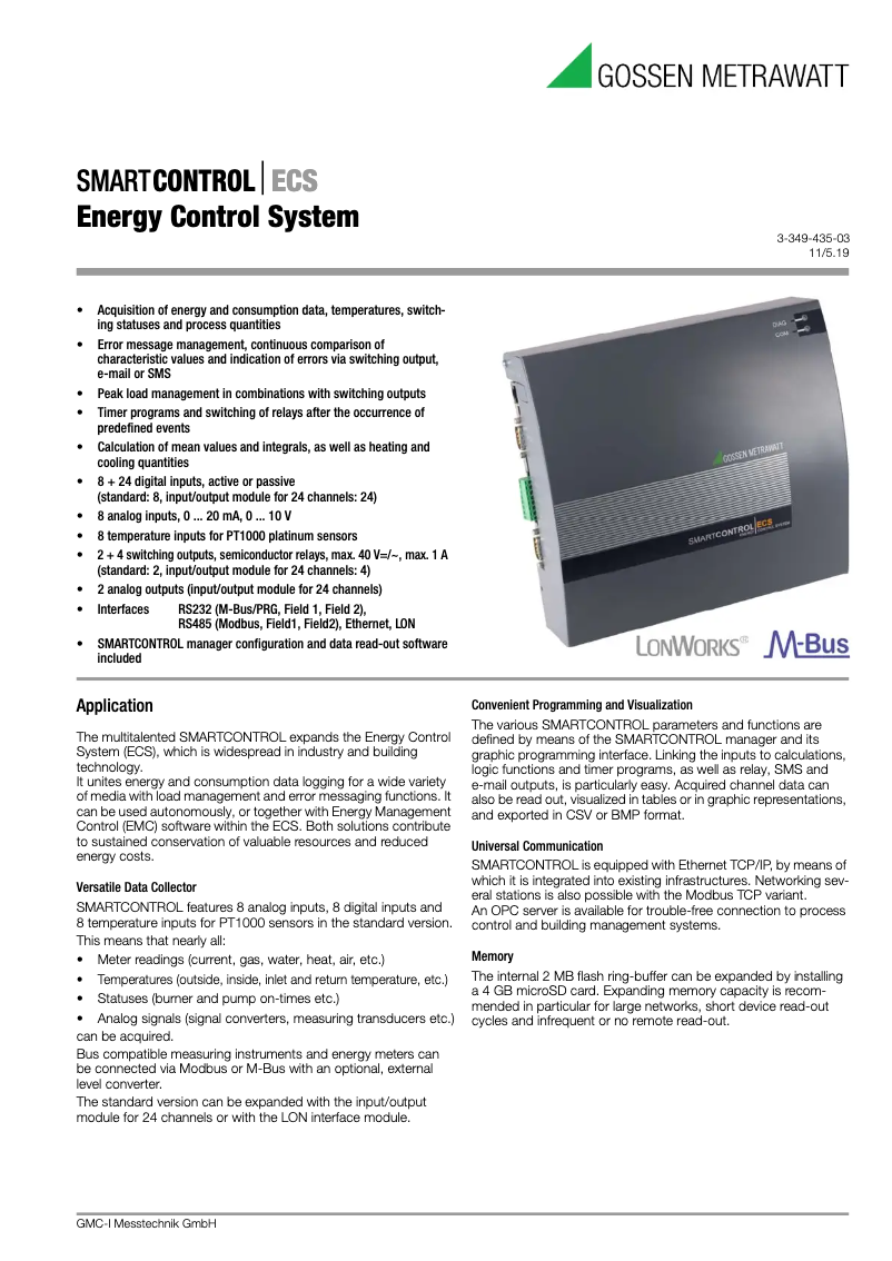 Image de la première page du manuel de l'appareil SMARTCONTROL
