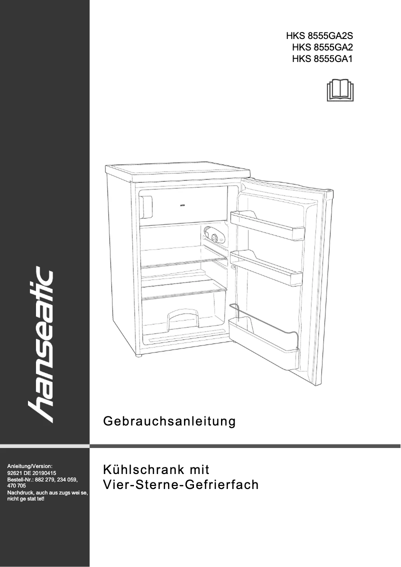 Page n°1 - Manuel utilisateur Hanseatic HKS8555GA2S