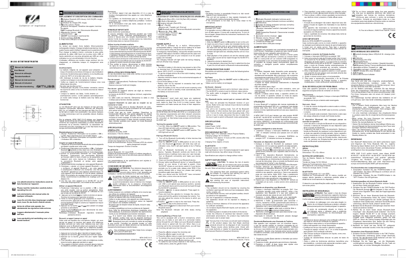 Page 1 de la notice Manuel utilisateur Muse M-350 BTW