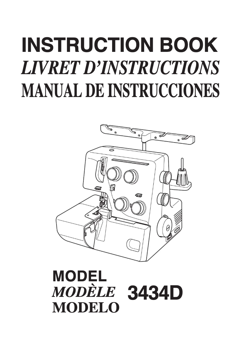 Page n°1 - Manuel utilisateur Janome 3434D