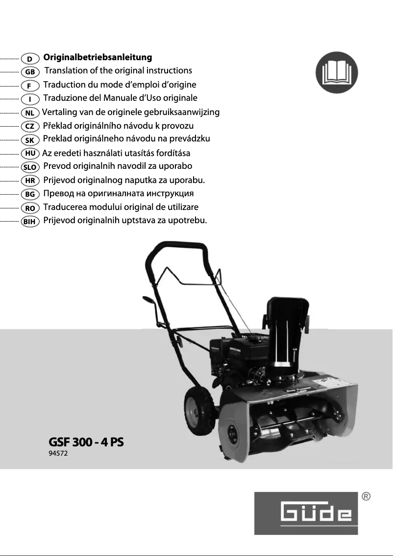 Página 1 del manual Manual de usuario Güde GSF 300- 4,9 PS