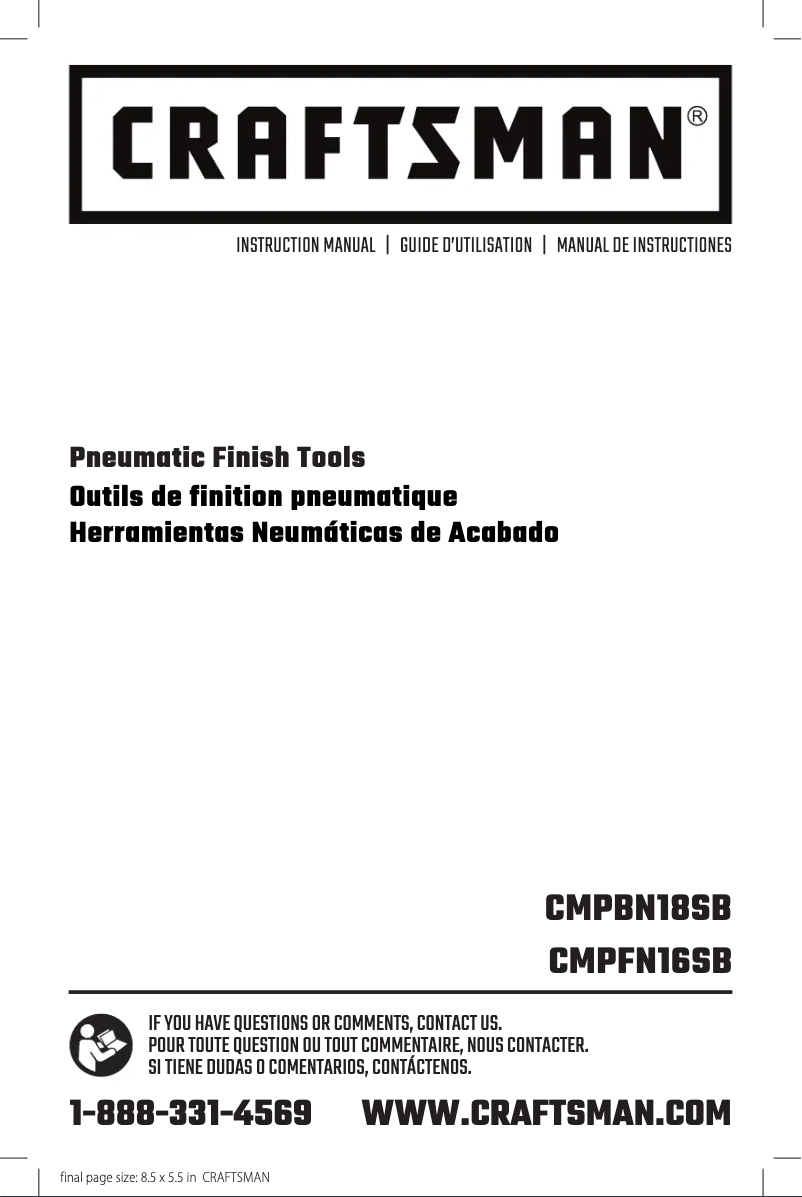 Image de la première page du manuel de l'appareil CMPFN16SB