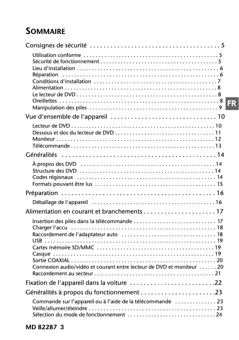 Image de la première page du manuel de l'appareil MD 82287 LIFE E72003