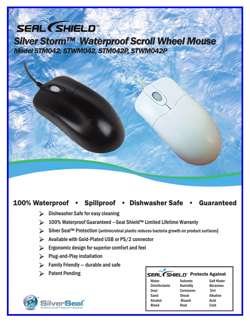 Page 1 de la notice Fiche technique Seal Shield STM042P