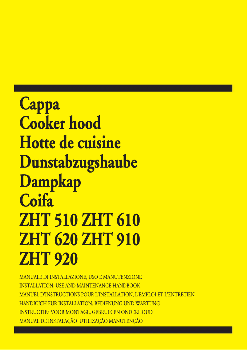 Image de la première page du manuel de l'appareil ZHT 920 x