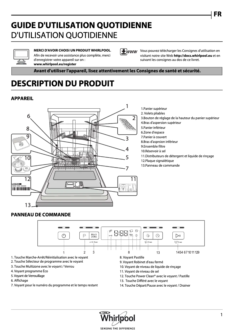 Image de la première page du manuel de l'appareil WDBC 3C24 P X