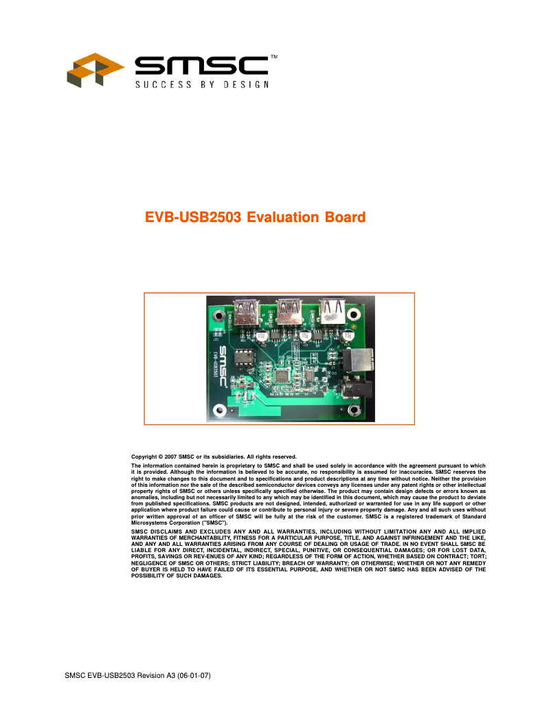 Page 1 de la notice Manuel utilisateur Microchip USB2503A