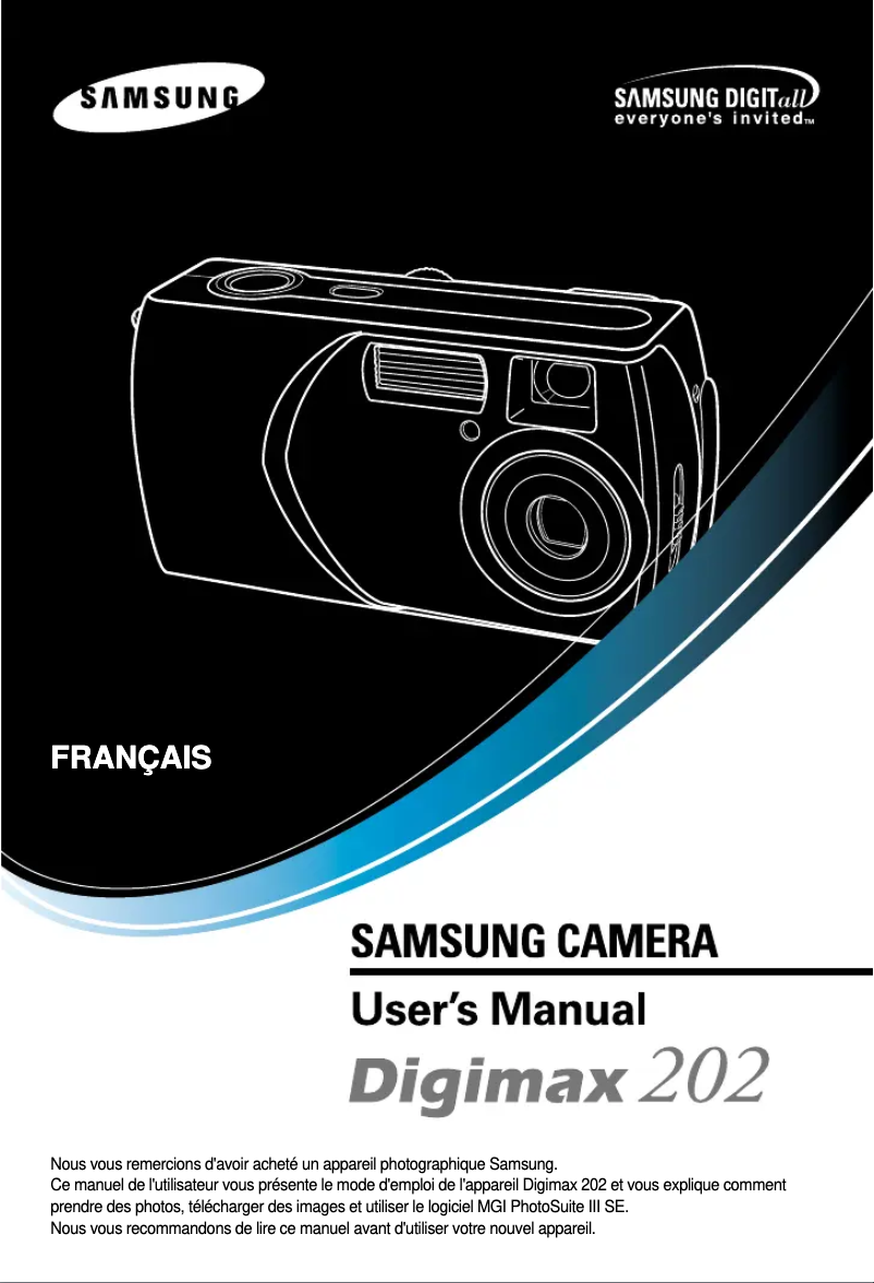 Page n°1 - Manuel utilisateur Samsung Digimax 202