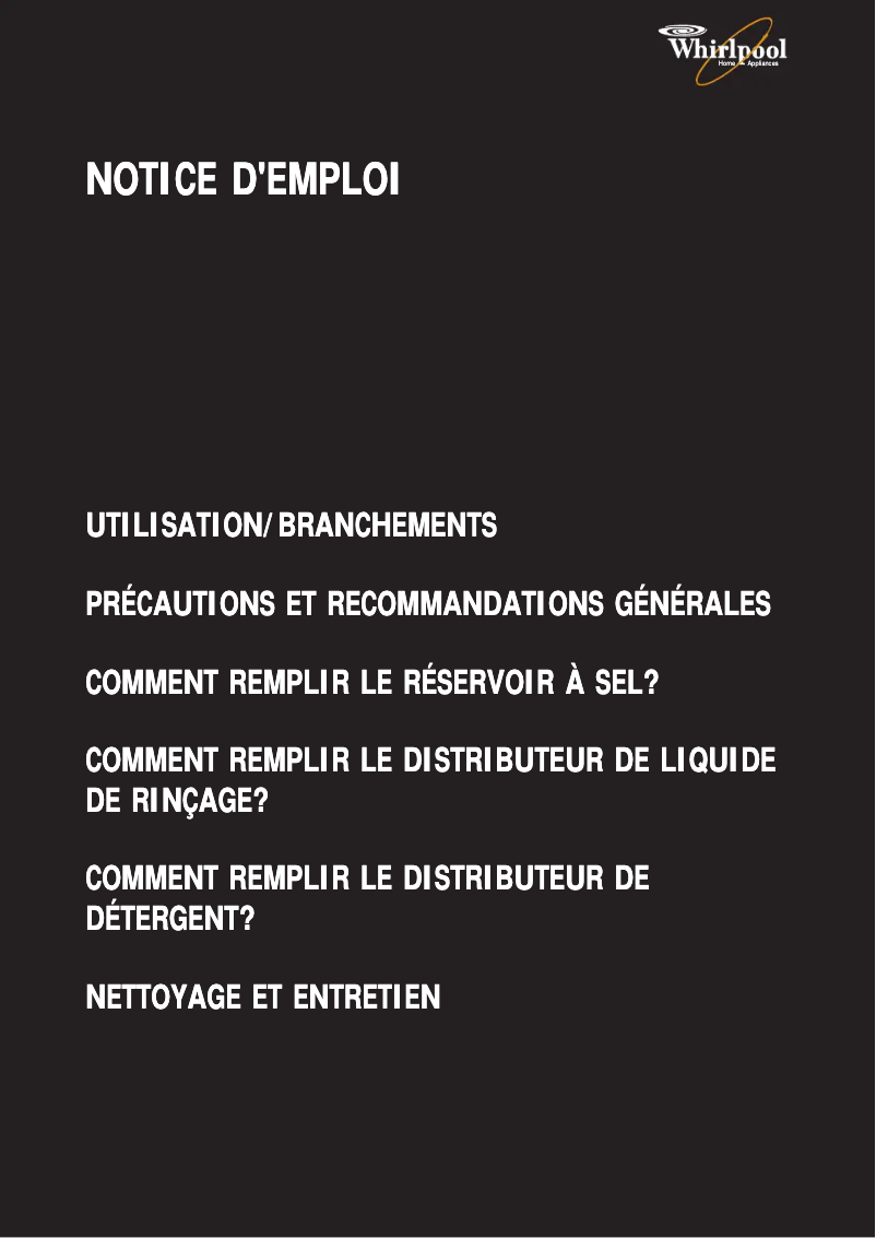 Image de la première page du manuel de l'appareil ADP 2960 WH