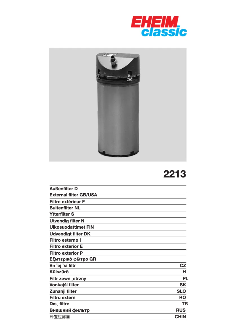 First page image of the manual for Classic 2213
