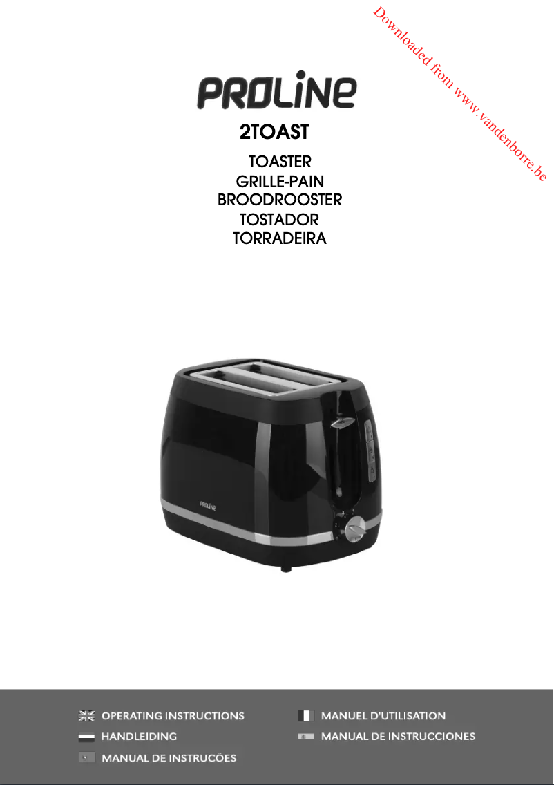 Page n°1 - Manuel utilisateur Proline 2TOAST