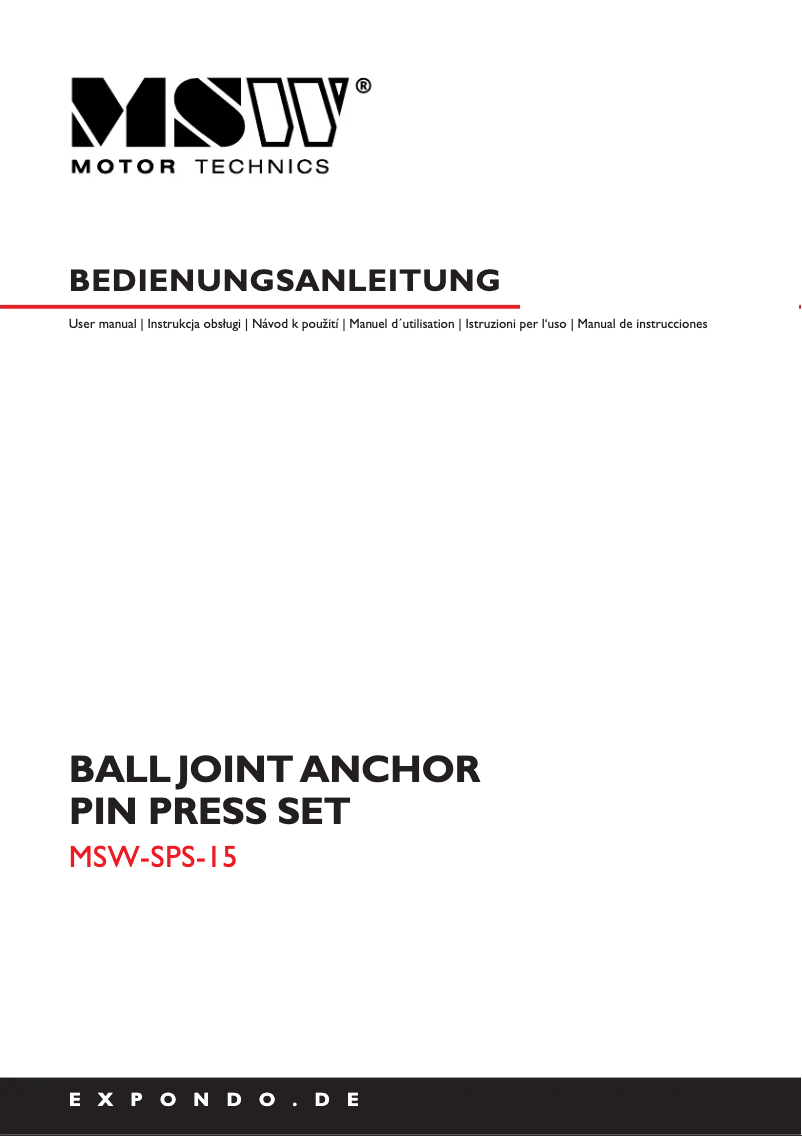 Página 1 del manual Manual de usuario MSW MSW-SPS-15