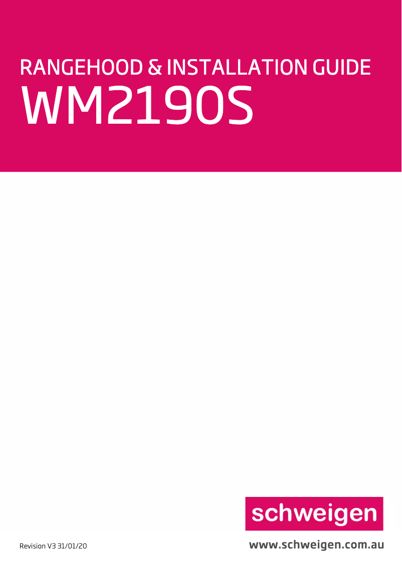 Page n°1 - Manuel utilisateur Schweigen WM2190S