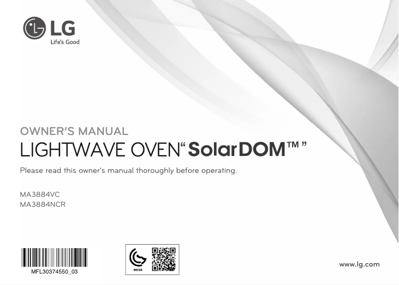 Page 1 de la notice Manuel utilisateur LG SolarDOM MA3884NCR