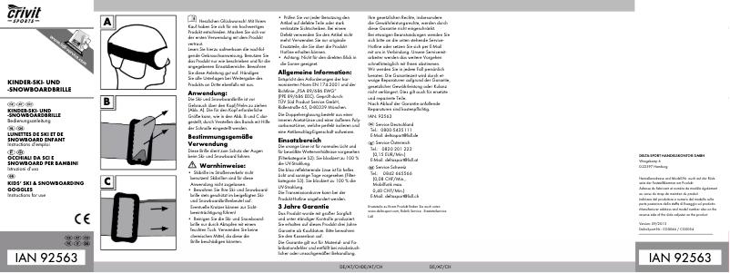 Page 1 de la notice Manuel utilisateur Crivit AG0081