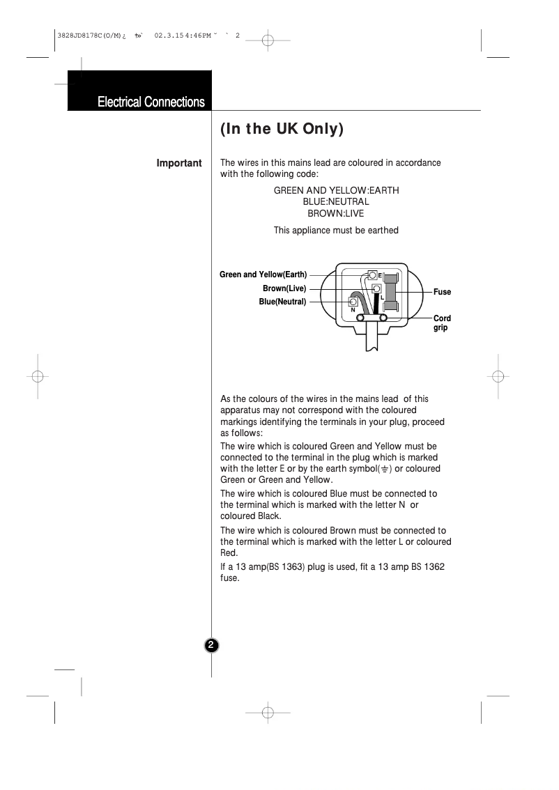 Image de la première page du manuel de l'appareil GR-389 STQ
