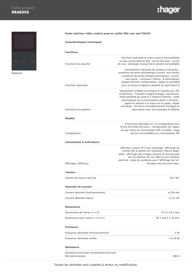 Imagen de la primera página del manual del dispositivo REA655S