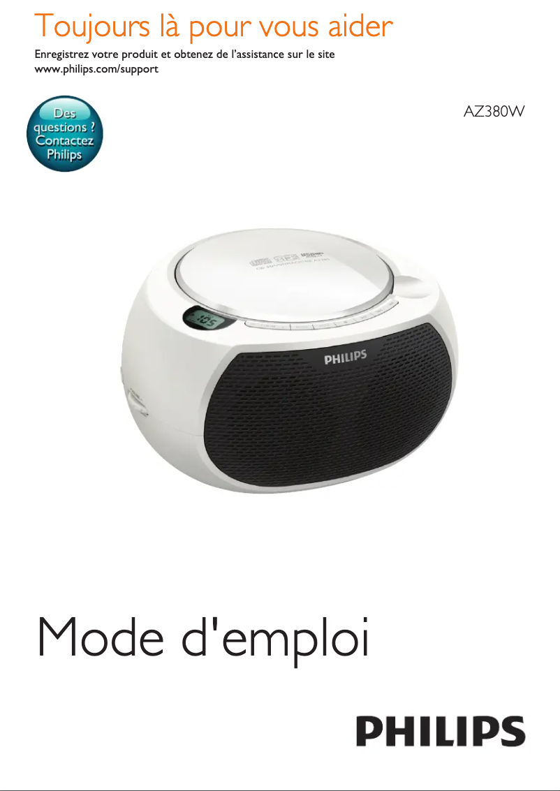 Page n°1 - Manuel utilisateur Philips AZ380