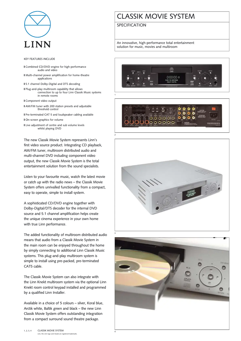 Image de la première page du manuel de l'appareil Classik Movie