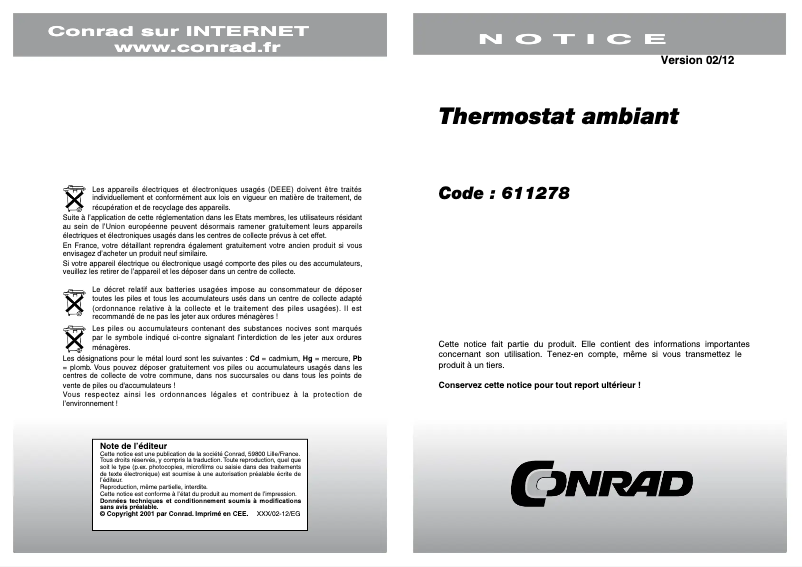 Page n°1 - Manuel utilisateur Eberle INSTAT plus 3F