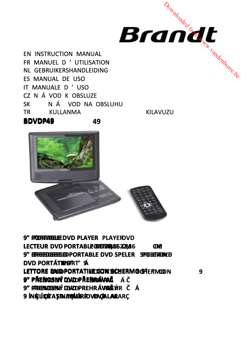 Image de la première page du manuel de l'appareil BDVDP49