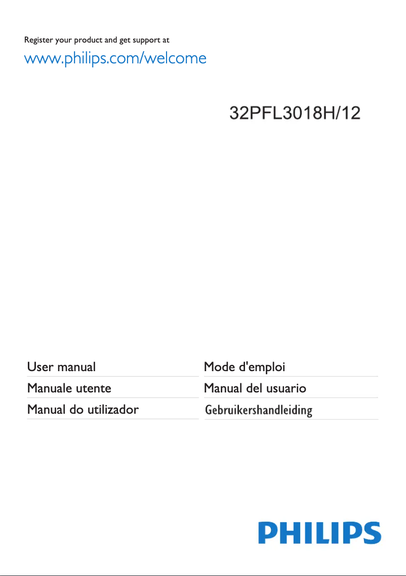 Image de la première page du manuel de l'appareil 32PFL3018H