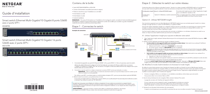 Page n°1 - Guide d'installation Netgear XS508TM