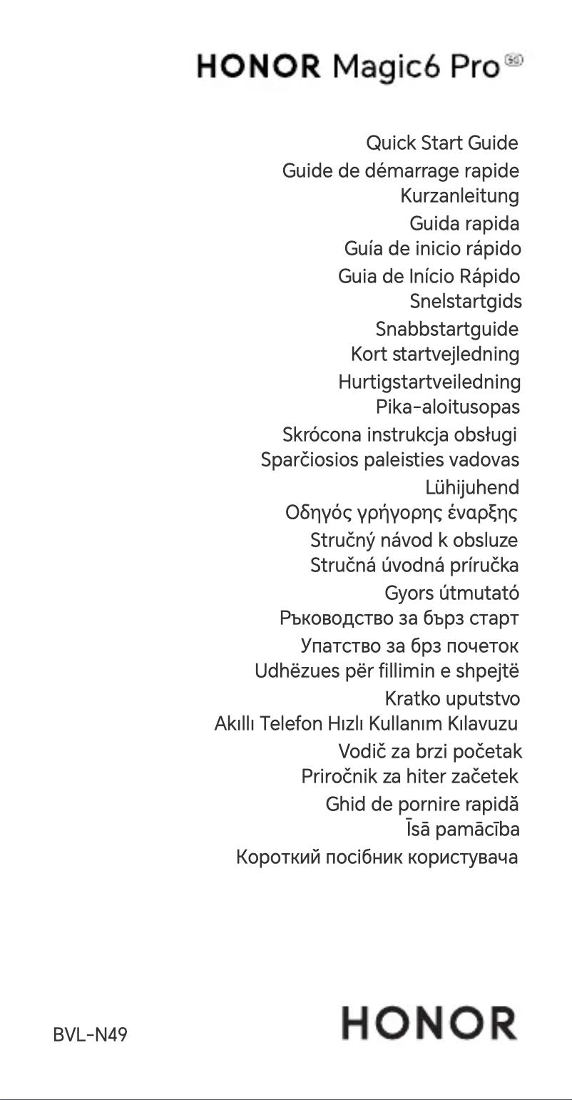 Page n°1 - Guide de démarrage rapide Honor Magic6 Pro
