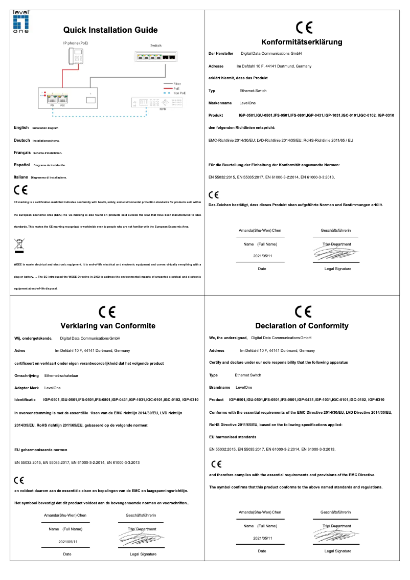 Page 1 de la notice Fiche technique Equip IGP-0310