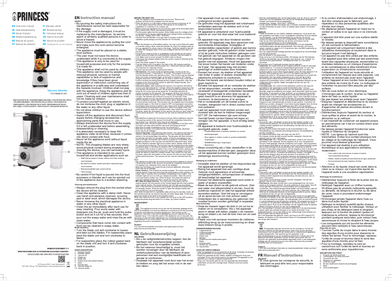 Image de la première page du manuel de l'appareil Vacuum 219600