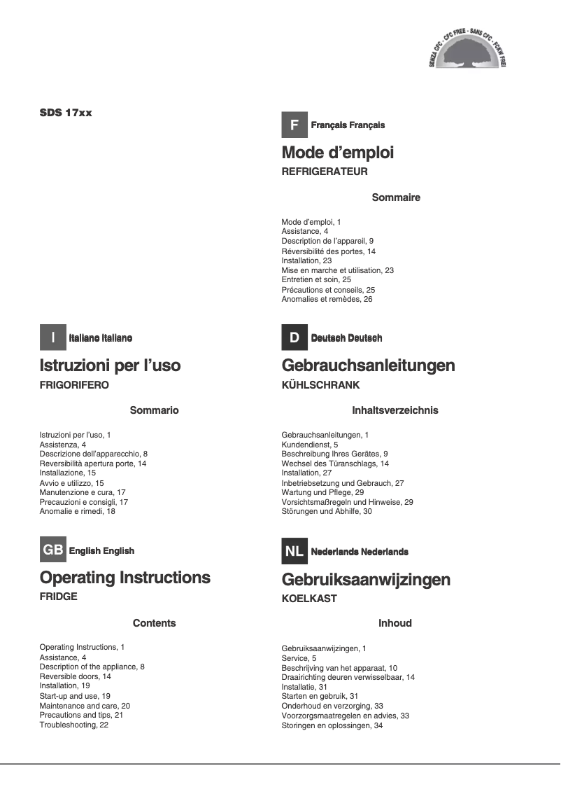 Page 1 de la notice Manuel utilisateur Hotpoint Ariston SDS 1722 V/HA