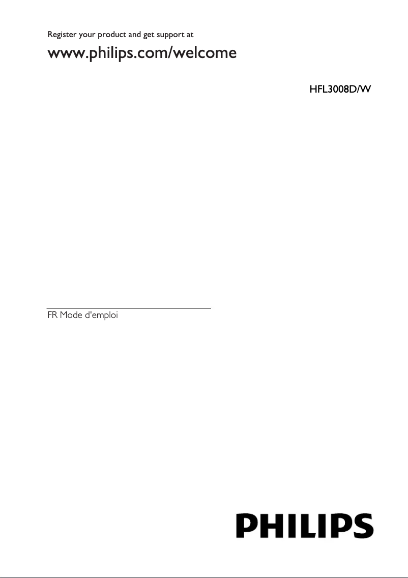 Page 1 de la notice Manuel utilisateur Philips 39HFL3008D