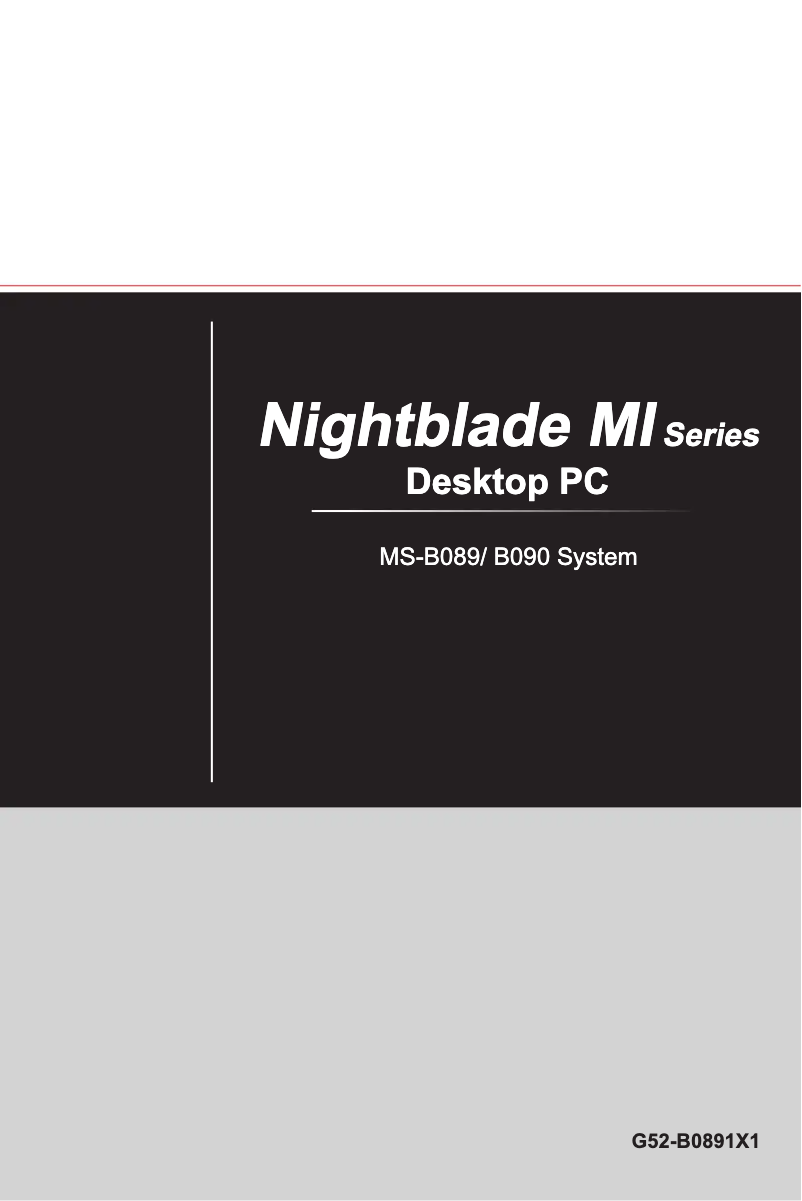 Page n°1 - Manuel utilisateur MSI Nightblade MI-031EU