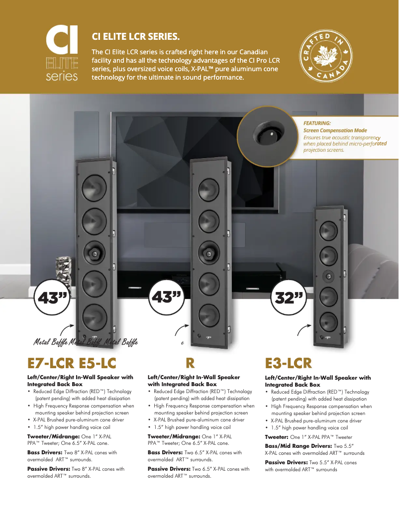 Page 1 de la notice Fiche technique Paradigm CI Elite E5-LCR