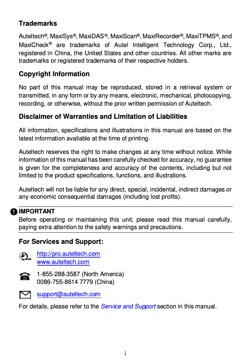 Image de la première page du manuel de l'appareil AutoLink AL529HD