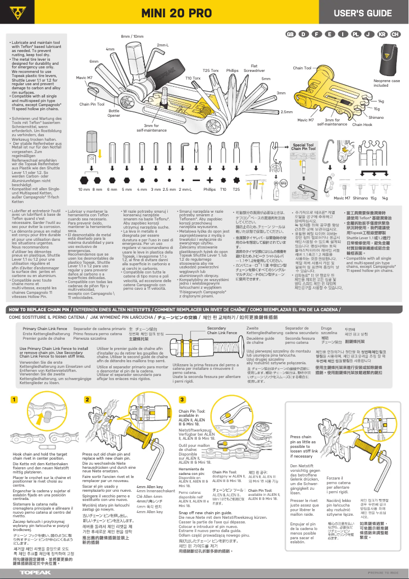 Page n°1 - Manuel utilisateur Topeak MINI 20 PRO