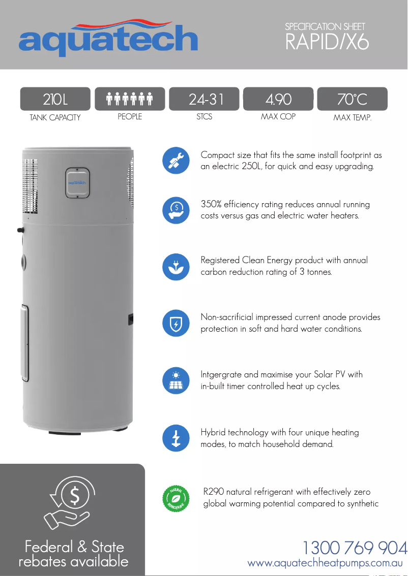 Page 1 de la notice Manuel utilisateur AquaTech RAPID/X6