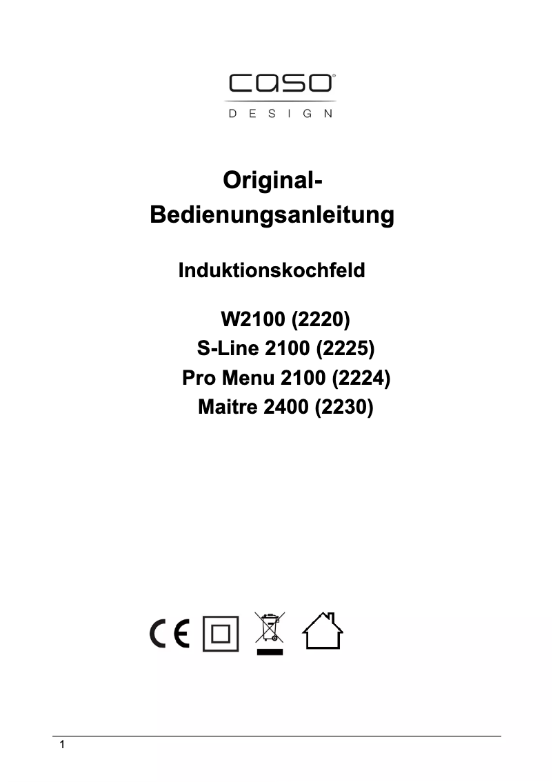 Page n°1 - Manuel utilisateur Caso S-Line 2100