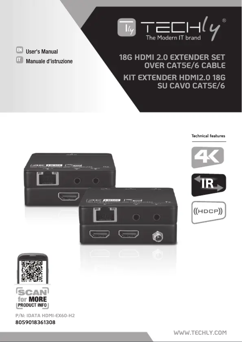 Page 1 de la notice Manuel utilisateur Techly IDATA HDMI-EX60-H2