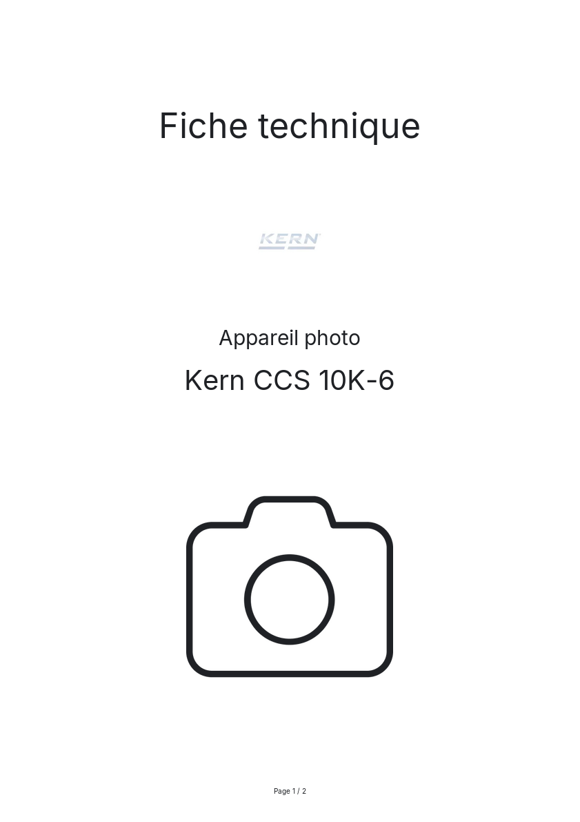 Page n°1 - Fiche technique Kern CCS 10K-6