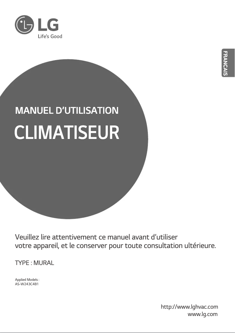 Page 1 de la notice Manuel utilisateur LG N241HSV