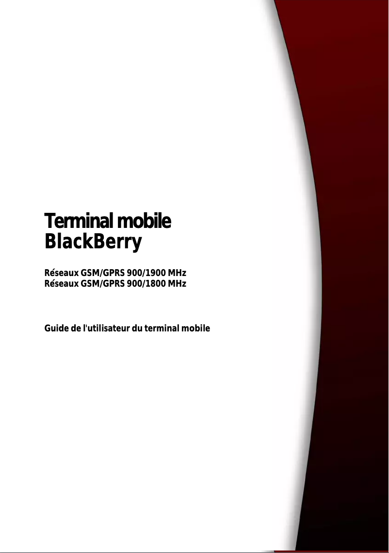Page n°1 - Manuel utilisateur BlackBerry 6210