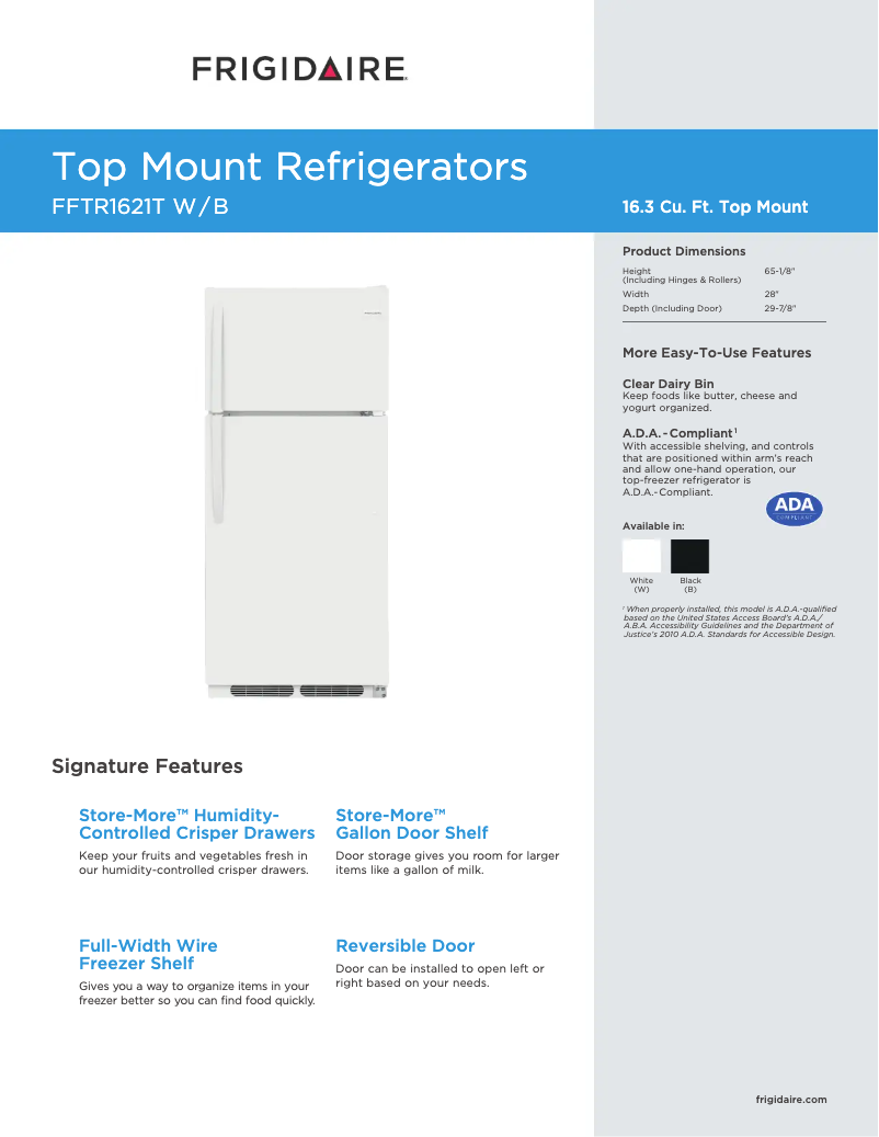 Image de la première page du manuel de l'appareil FFTR1621T