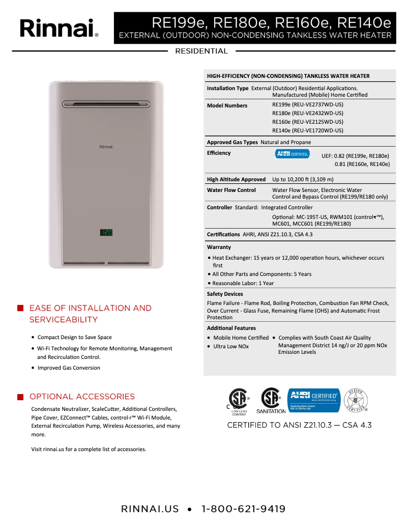 Image de la première page du manuel de l'appareil RE180e